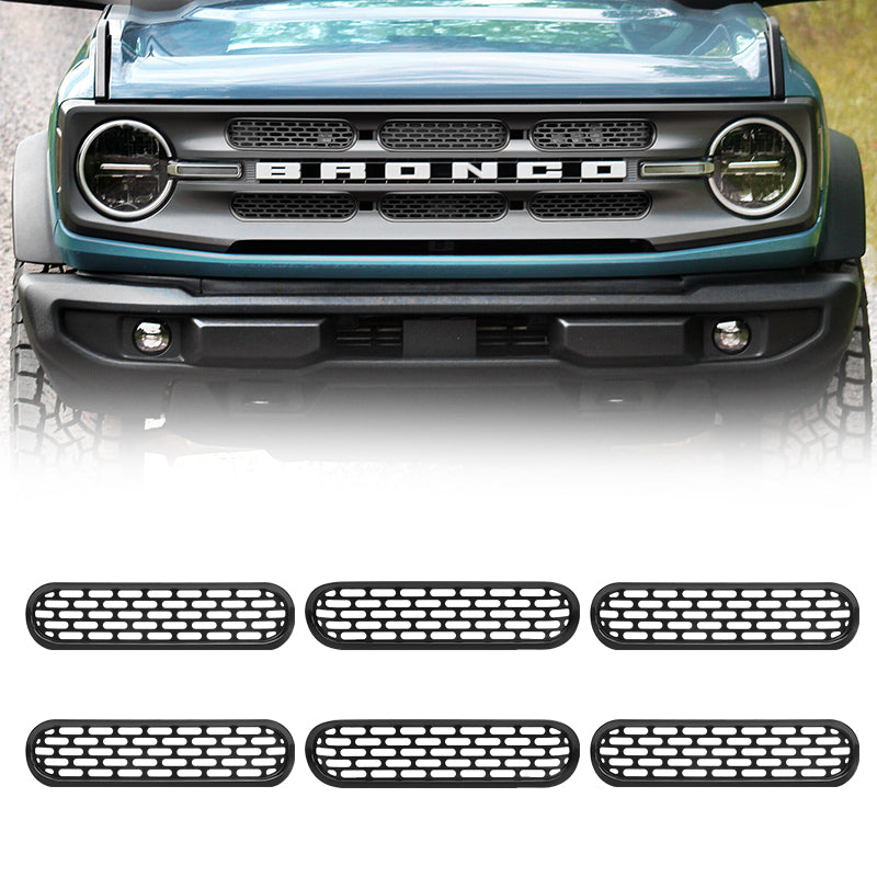 6Pcs Front Mesh Grille Insert for 2021-Later Ford Bronco