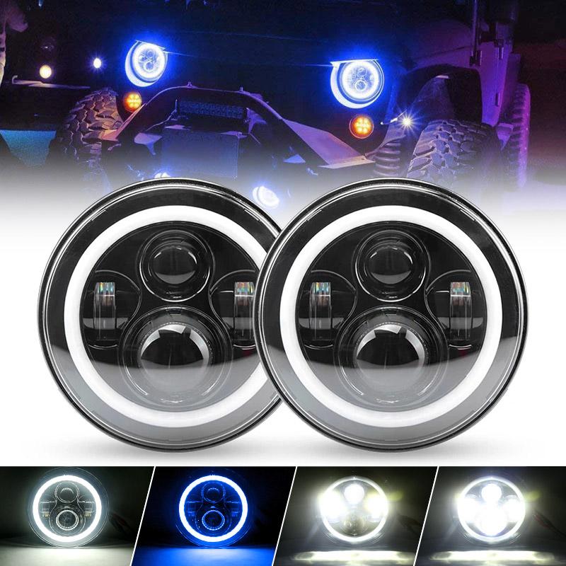 LED Blue Halo Headlights for Jeep Wrangler JK