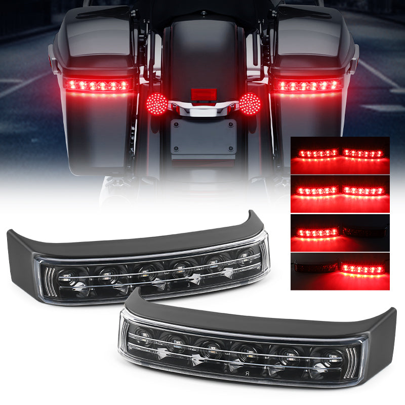 Saddle Bag LED Tail Lights With Turn Signal Lights For Harley