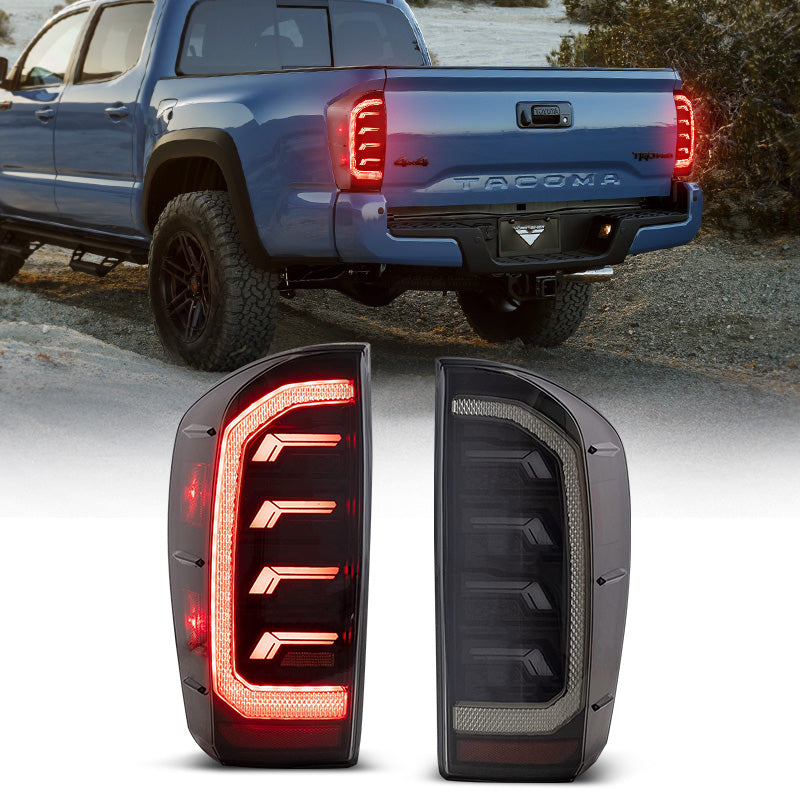 Roxmad LED E Style Smoke Tail Lights Compatible with 2016-Later Toyota  Tacoma