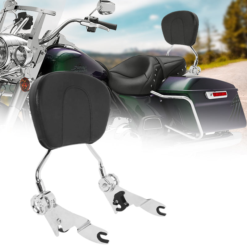 USA ONLY Adjustable Detachable Motorcycle Backrest Sissy Bar Pad For F
