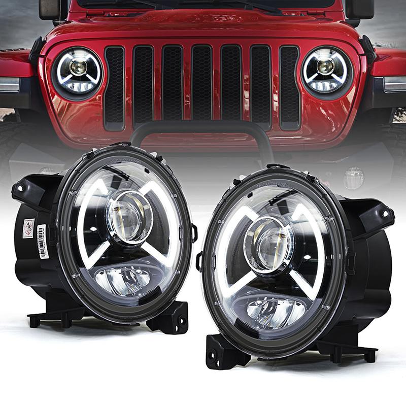 Phares a led halo angel eyes jeep wrangler jk 2007/2018 – Jeep