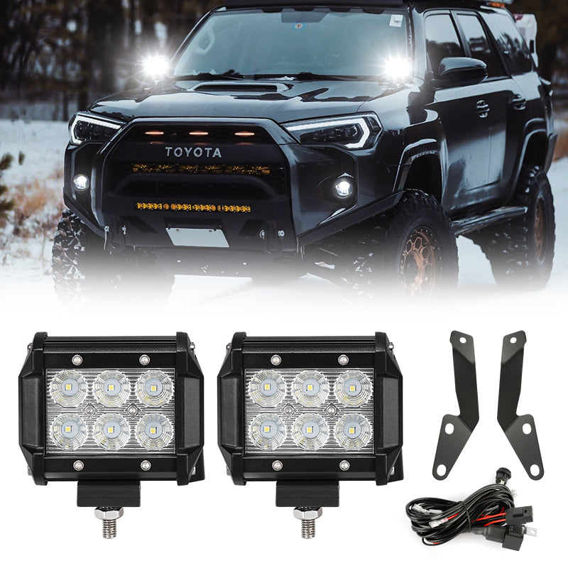 2014 Later Toyota 4Runner LED Work Light Cub Lights Pods Lights