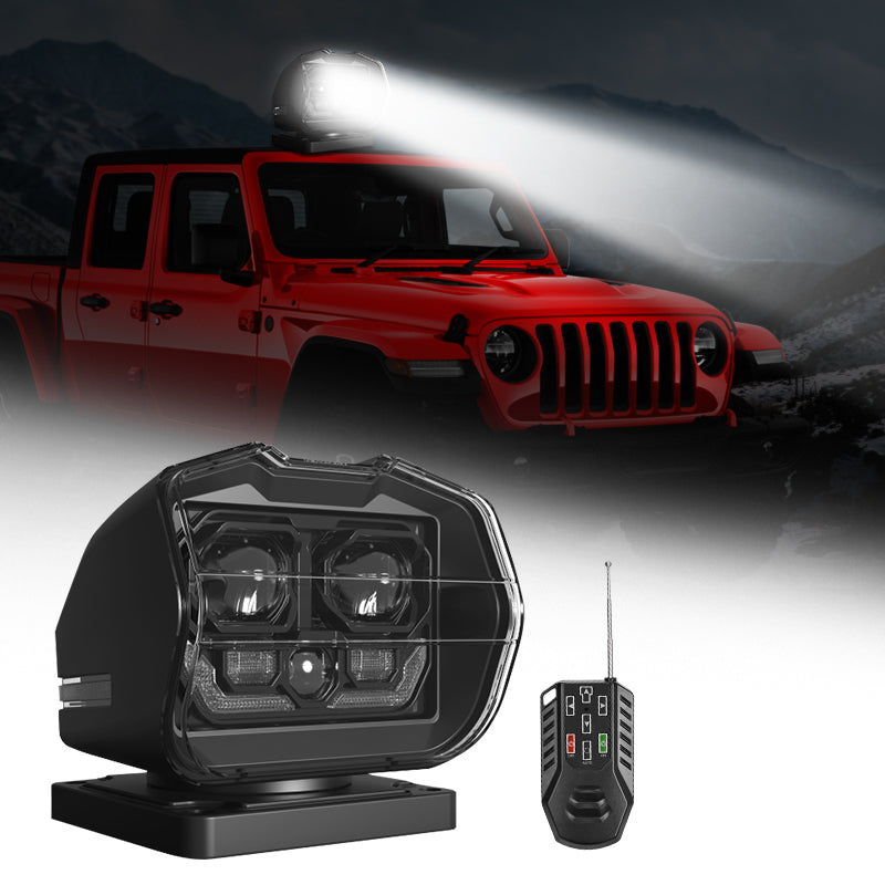360° LED Remote Controlled Search Spotlight With Blue Backlights For O