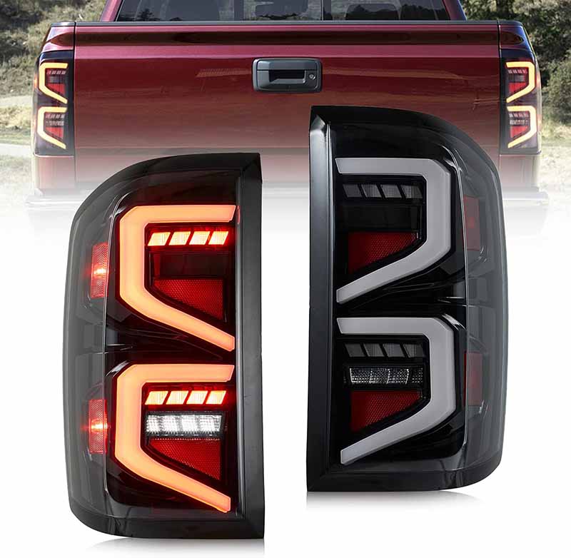 LED Tail Lights Assembly with Dynamic Animation for 2014-2018 Chevrolet Silverado 1500 2500HD 3500HD