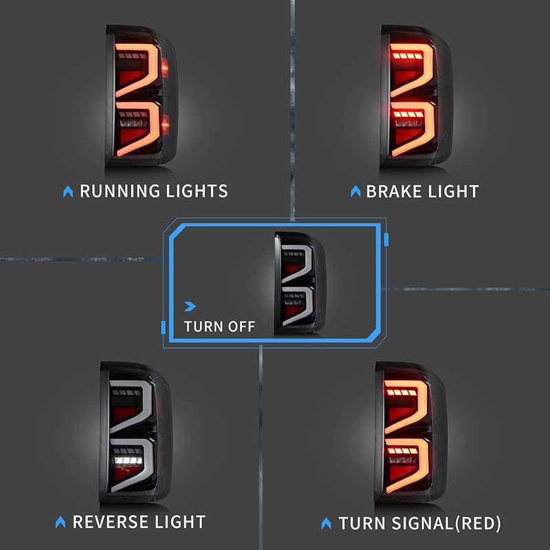 LED Tail Lights Assembly with Dynamic Animation for 2014-2018 Chevrolet Silverado 1500 2500HD 3500HD