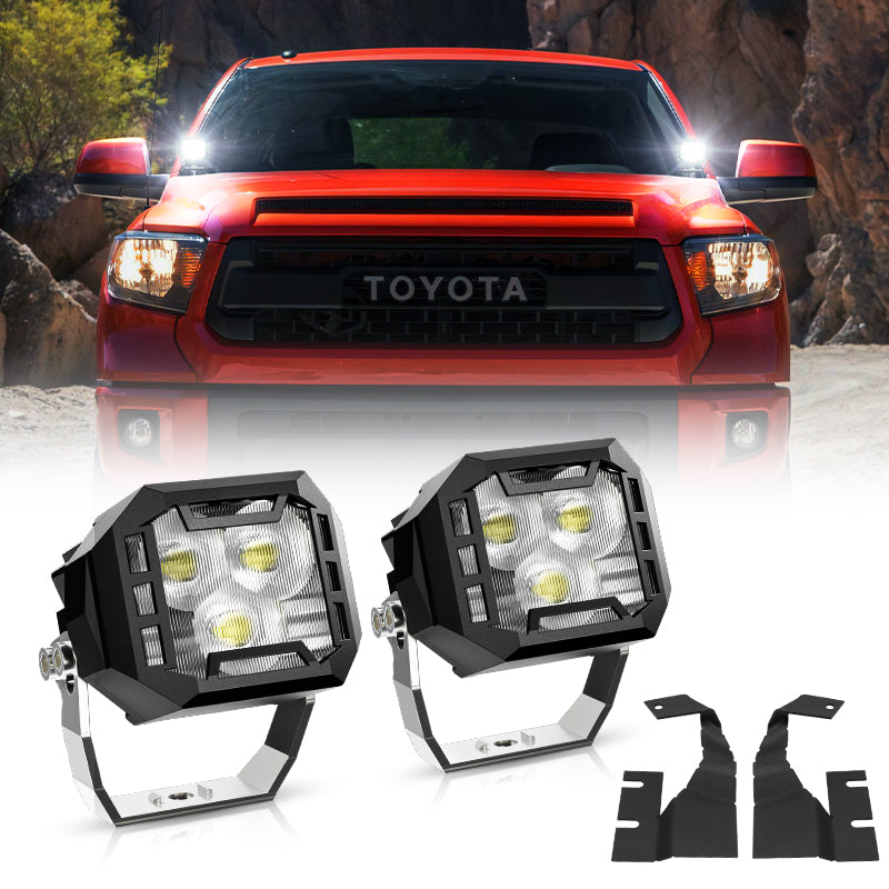 3 Inch LED Work Lights with Bracket for 2014-2021 Toyota Tundra | Horizon Series