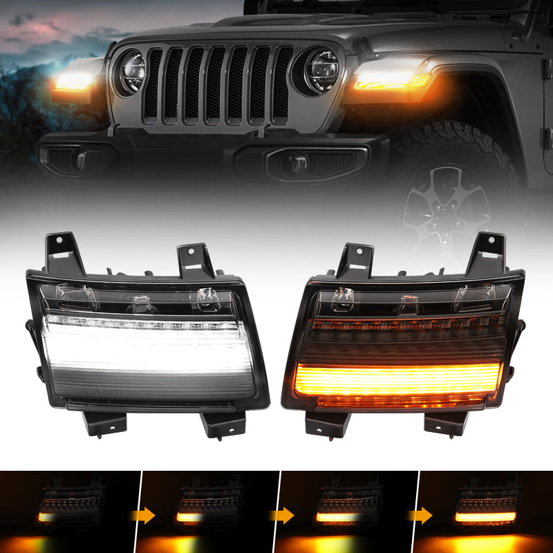 Sequential LED Turn Signal Lights for 2018-Later Jeep Wrangler JL & Gladiator JT