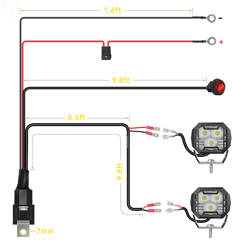 3 Inch LED Work Lights with Bracket for 2014-2021 Toyota Tundra | Horizon Series