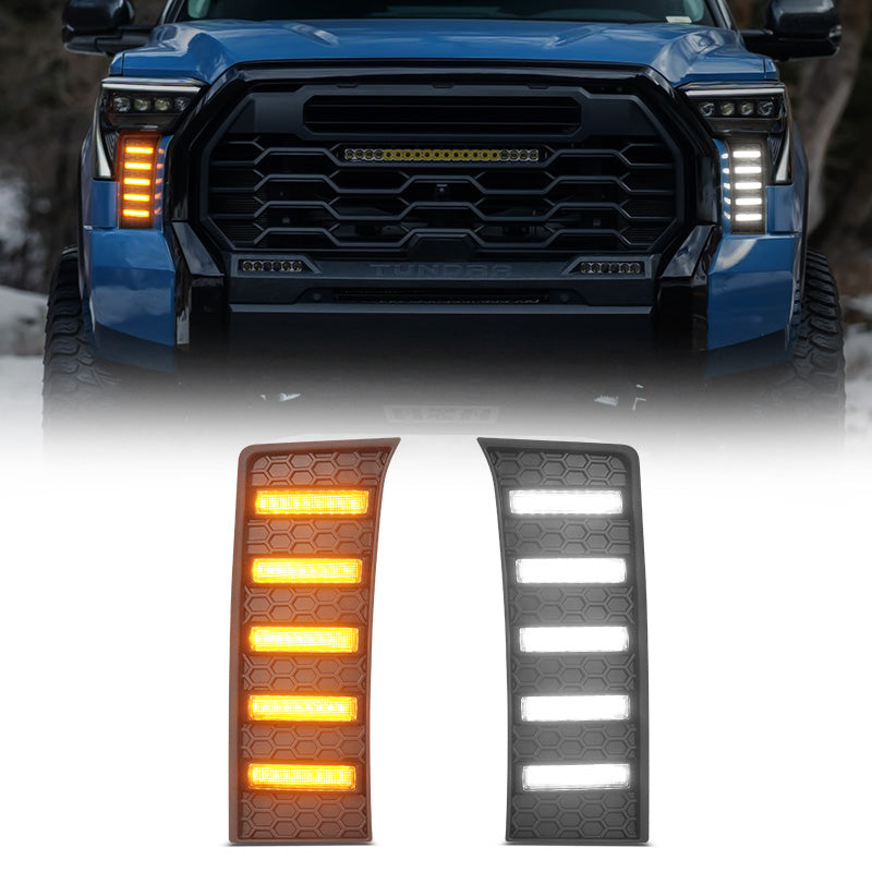 Toyota Tundra fog lights with daytime running lights and turn signal lights