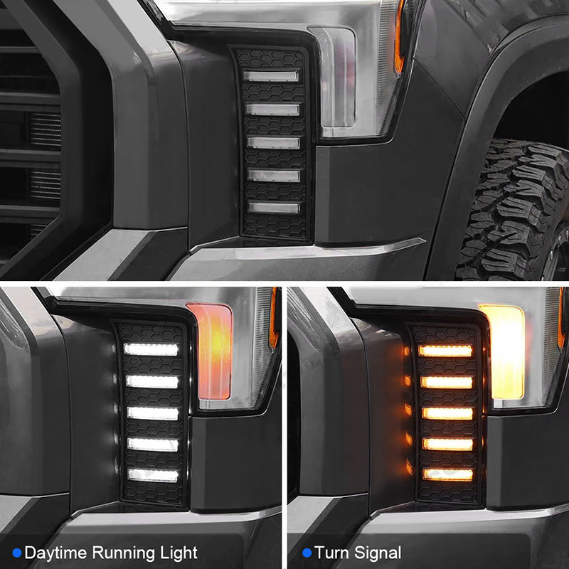 Toyota Tundra fog lights with daytime running lights and turn signal lights