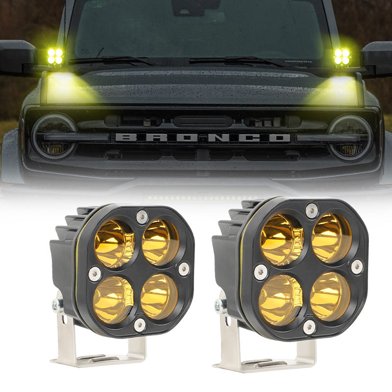 3 Inch Yellow Pod Lights for Ford Bronco