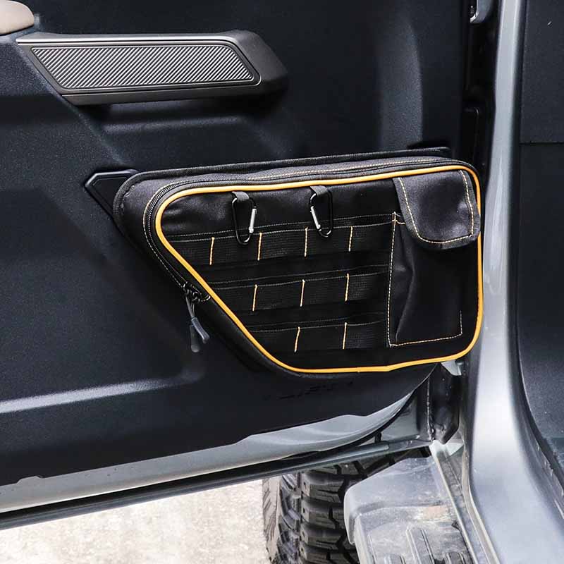 600D Oxford Cloth Front Door Storage Pocket Bags for 2021-2025 Ford Bronco