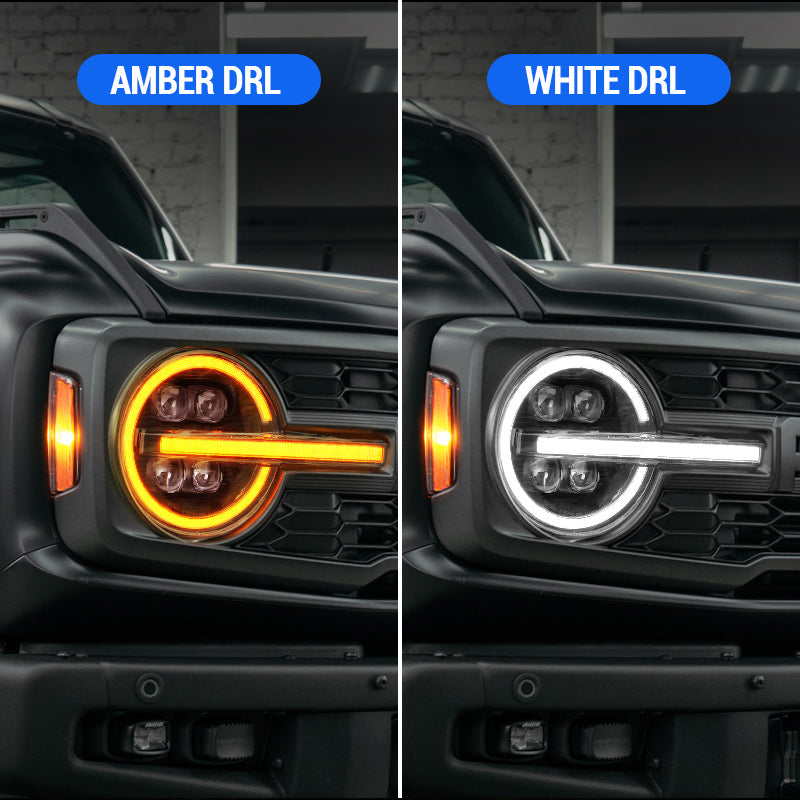 Bronco LED projector headlights DRL choice