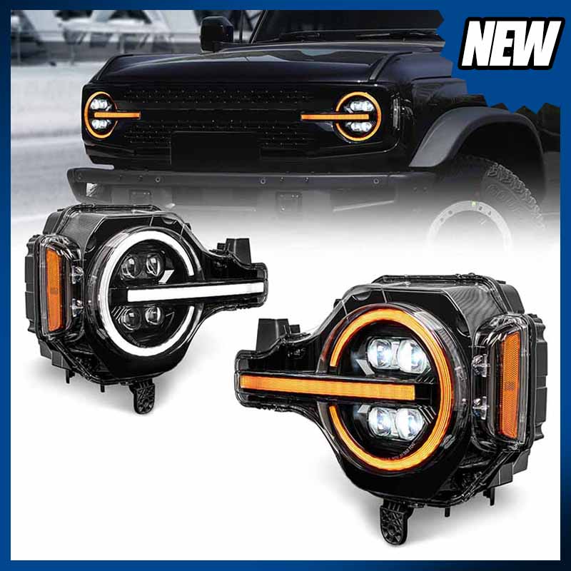 Full LED Projector Headlights for Ford Bronco 2021-2024