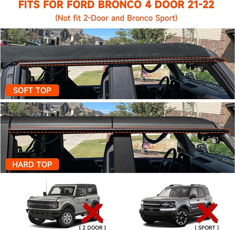 Bronco rain guard window visors