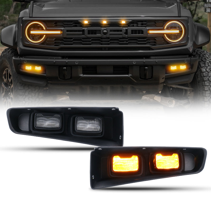 Dual Color LED Fog Lights for 2021-Later Ford Bronco Modular Bumper