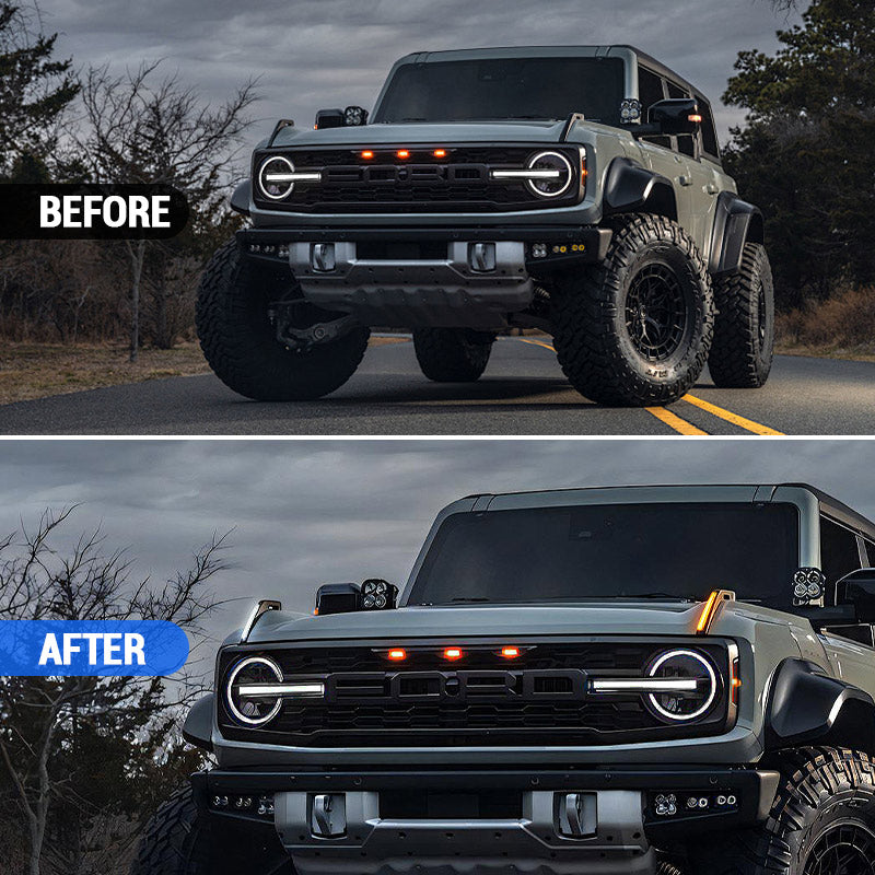 Bronco trail sights lights before and after