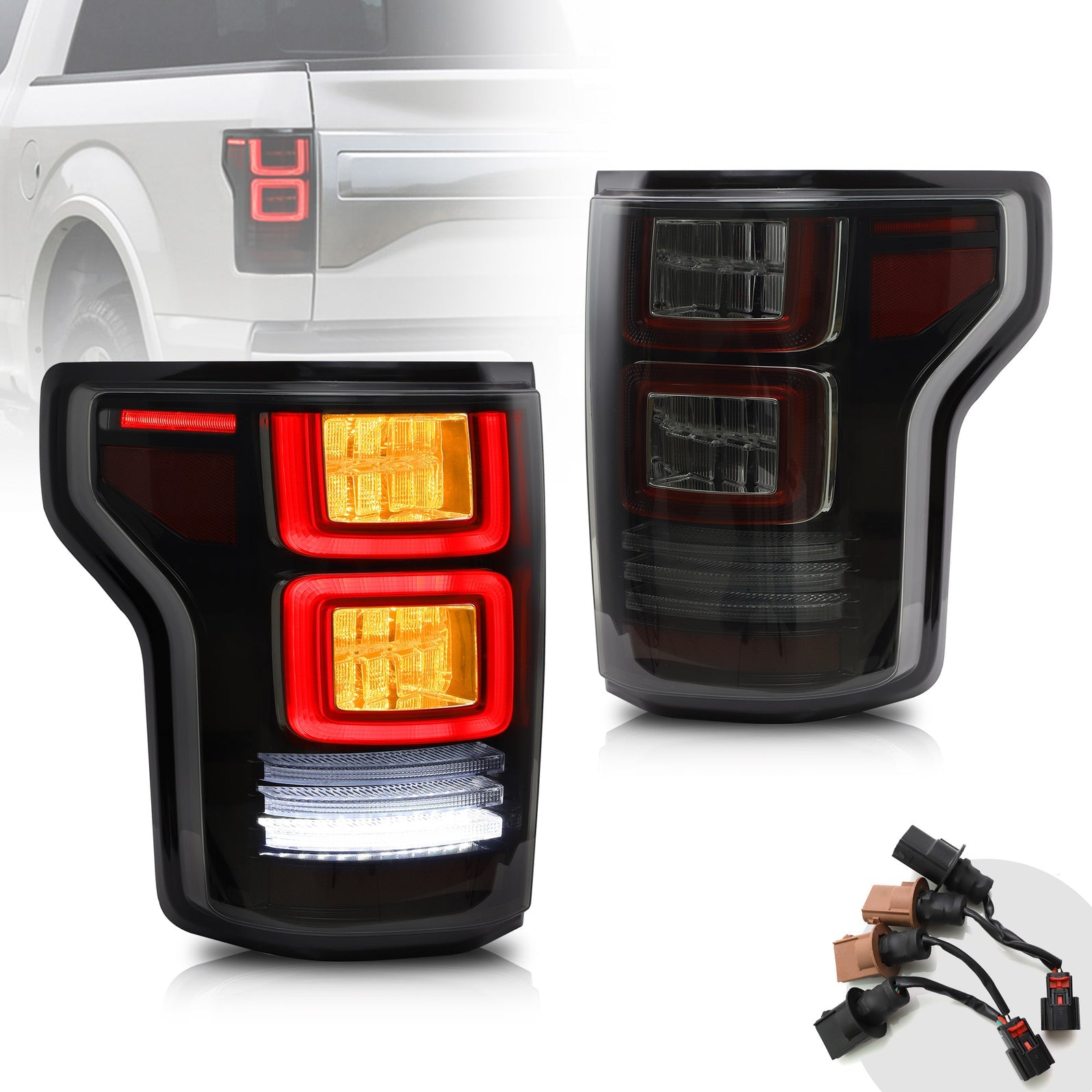 2015-2020 Ford F150 Full LED Tail Lights (Not Fit a XLT/Lariat, Factory with BLISS)