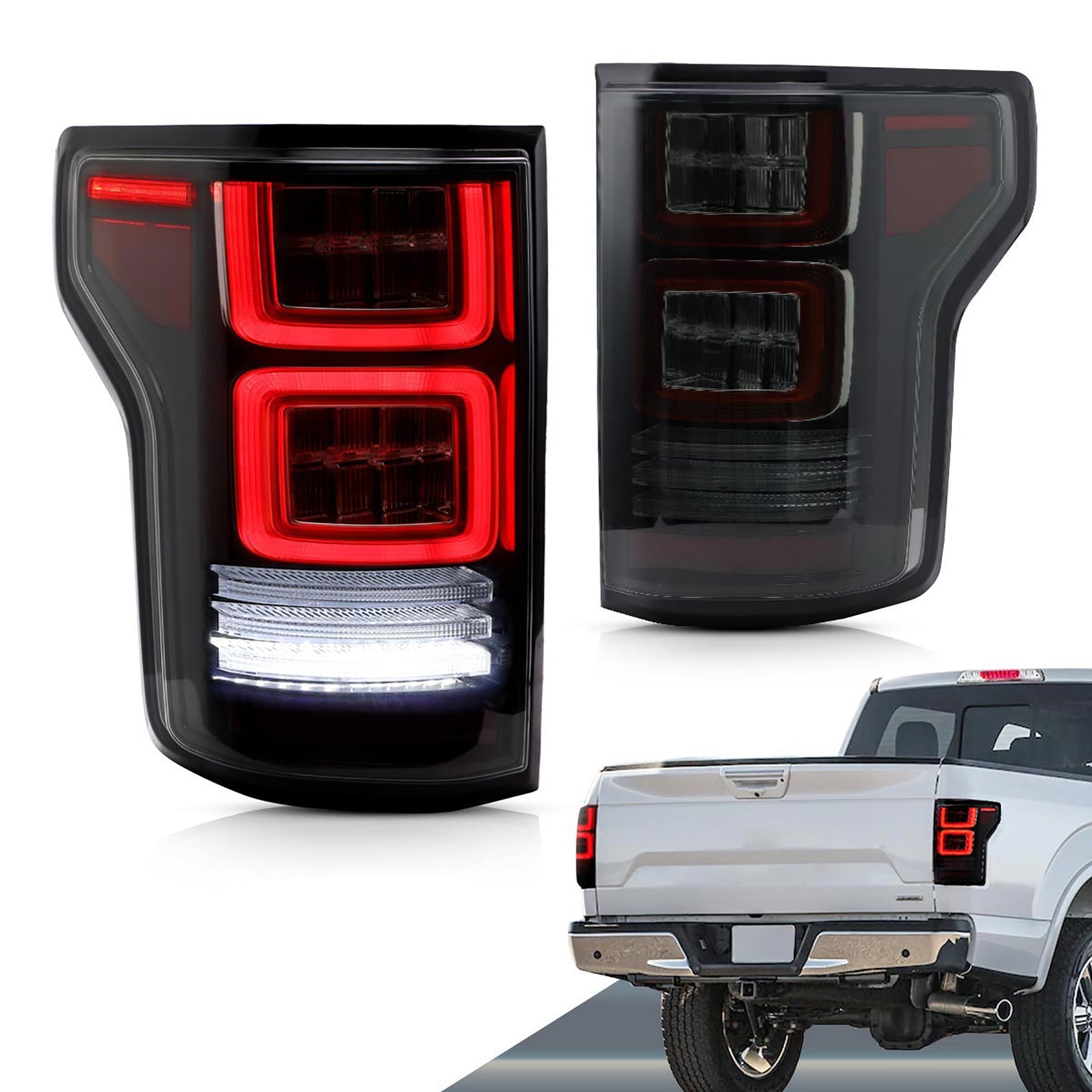 2015-2020 Ford F150 Full LED Tail Lights (Not Fit a XLT/Lariat, Factory with BLISS)