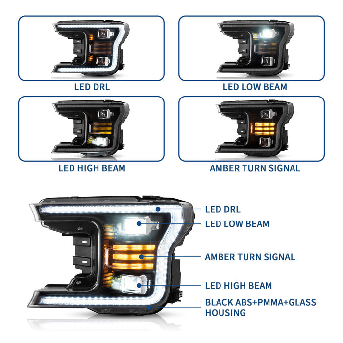 2018-2020 Ford F150 LED Projector Headlights