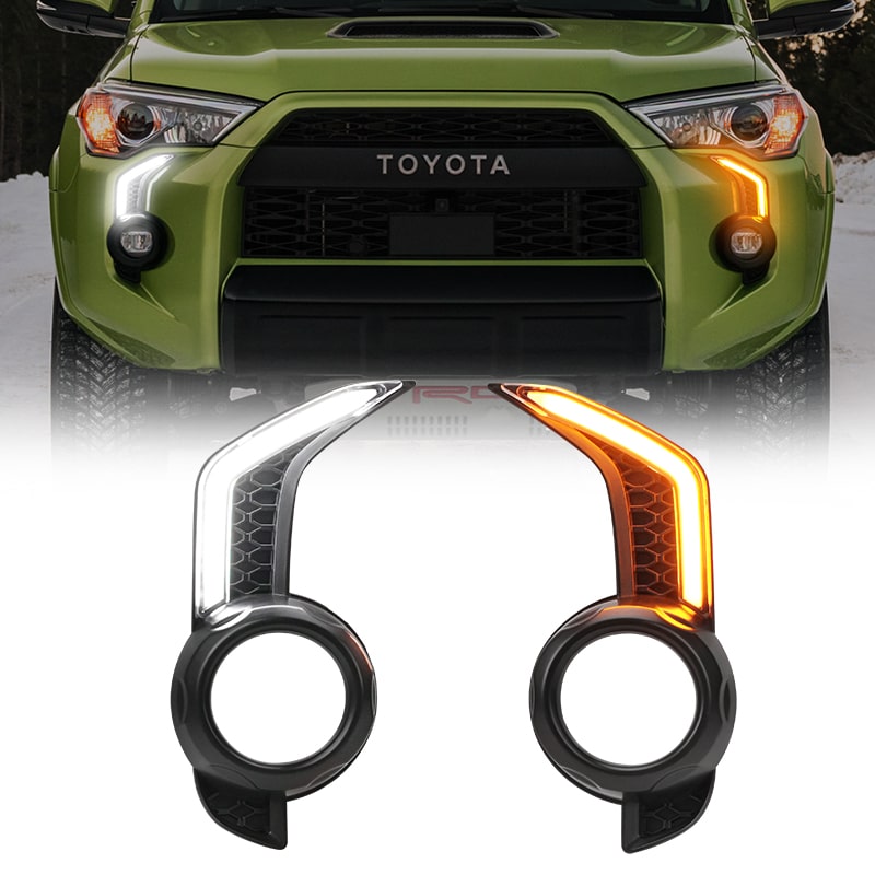2018 Toyota 4Runner fang bezel kit with DRL and turn signal lights