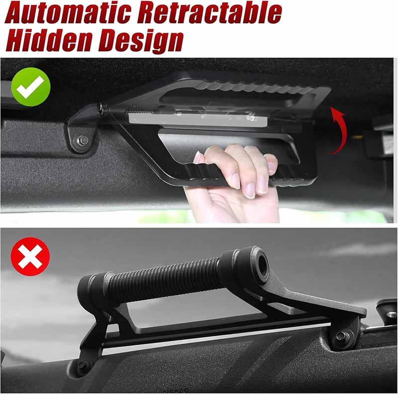 Aluminum Alloy Grab Handles with Lights for 2021-2025 Ford Bronco Front Seat