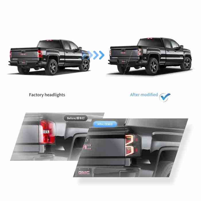 LED Taillight Assembly for 2014-2018 GMC Sierra 1500 2500HD 3500HD