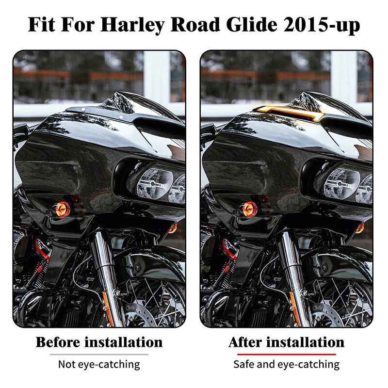 Motorcycle Windshields with LED Trim Lights for Harley Davidson Road Glide