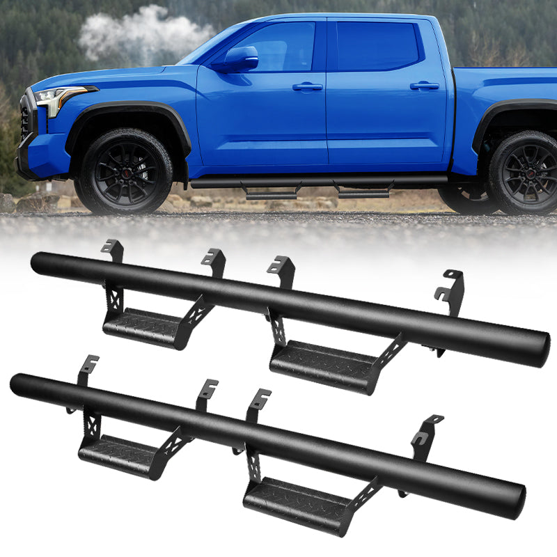 Heavy-Duty Anti-Slip Steel Black Side Step Running Boards for 2022-2025 Toyota Tundra