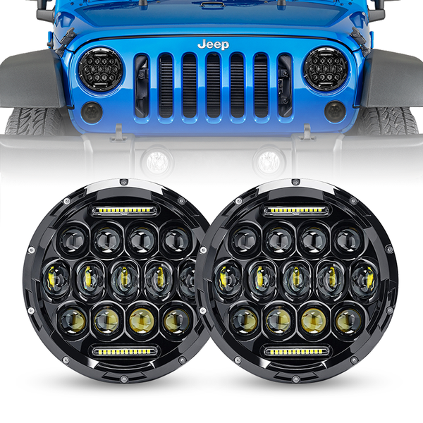 Runder H4 High/Low Dual Beam 60W 7 ZOLL LED Scheinwerfer Für Jeep Wrangler  JK Und 4 Zoll LED Nebelscheinwerfer Fahrlicht Von 68,06 €