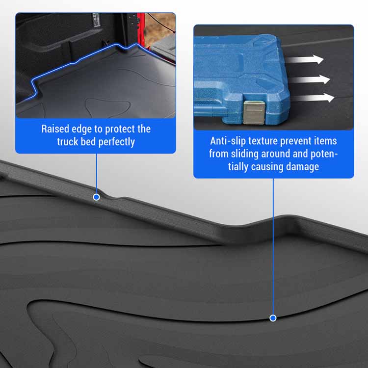 Anti-slip TPE Truck Bed Mat for Jeep Gladiator JT