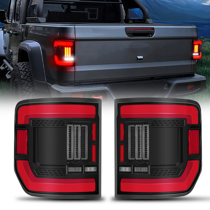 Flush Mount LED Tail Lights Compatible Blind Spot Sensor for Jeep Gladiator JT