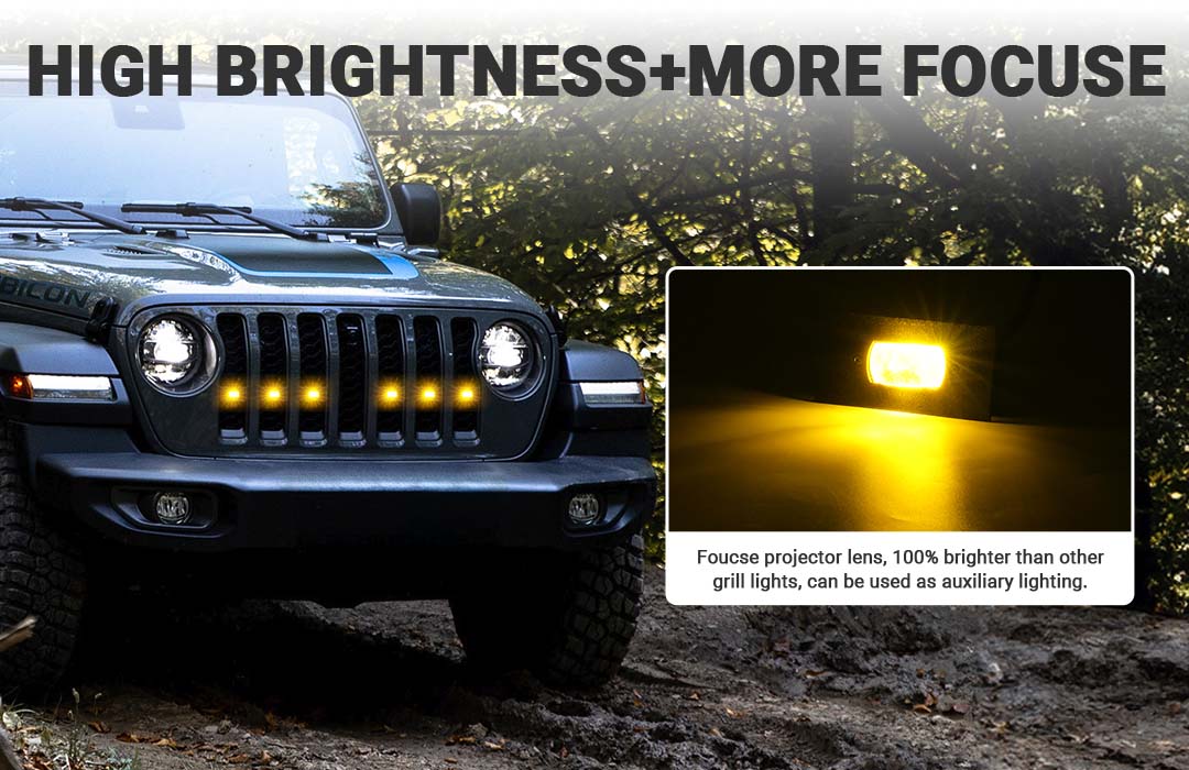 Jeep grille lights high brightness