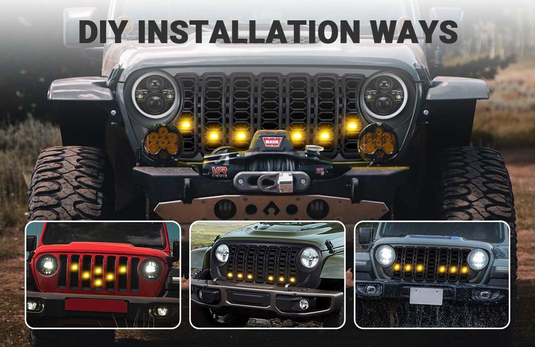 Jeep grille lights insallation