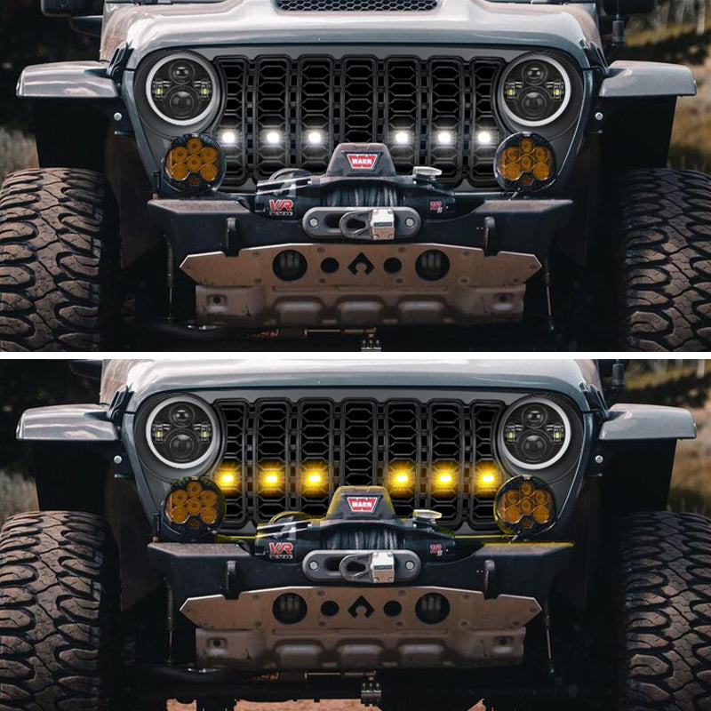 6 Pods Projector LED Insert Grill Lights for 2024 Jeep Wrangler JL