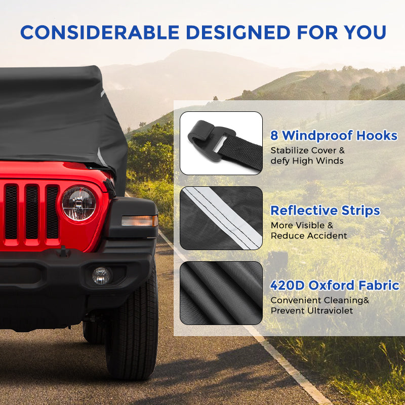 Jeep Wrangler lightbar cover details