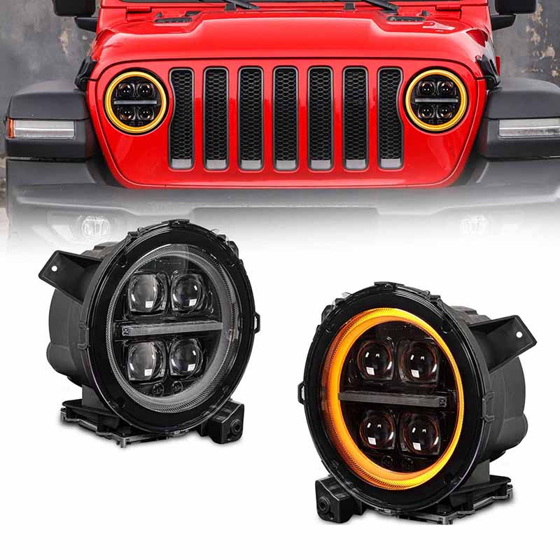 Full LED Projector Headlights for Jeep Wrangler JL and Jeep Gladiator