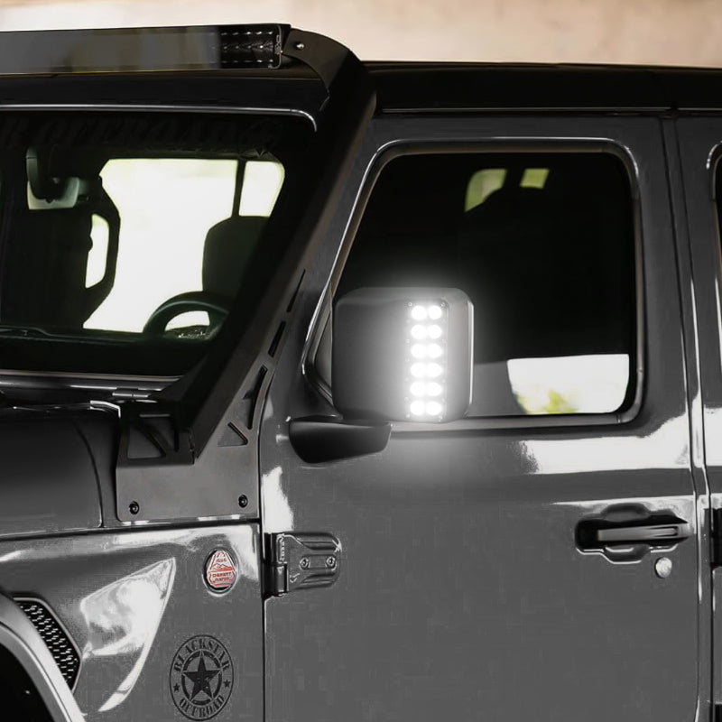 Jeep Wrangler side mirror with DRL