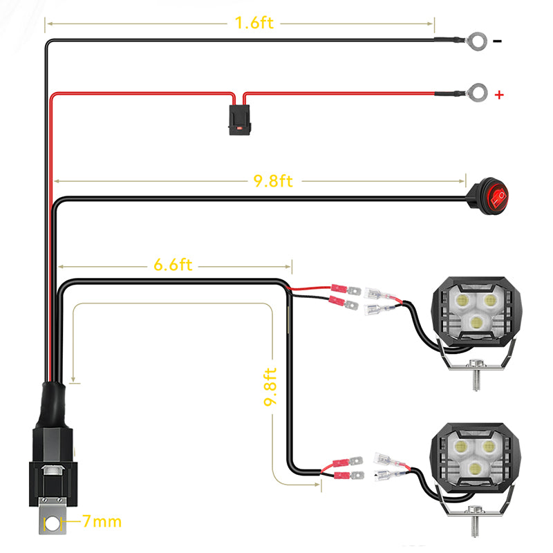 3 inch LED pod lights wiring