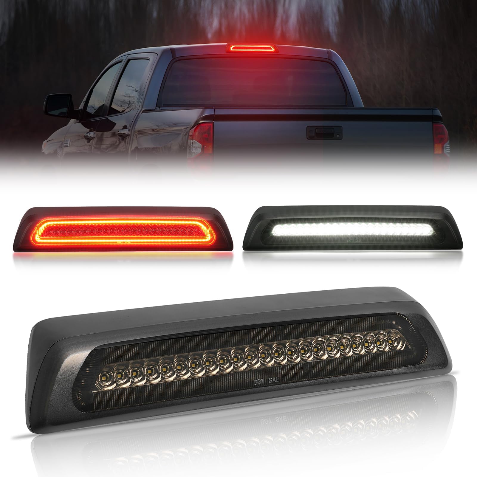 LED Third Brake Light Smoked Lens for 2007-2020 Toyota Tundra