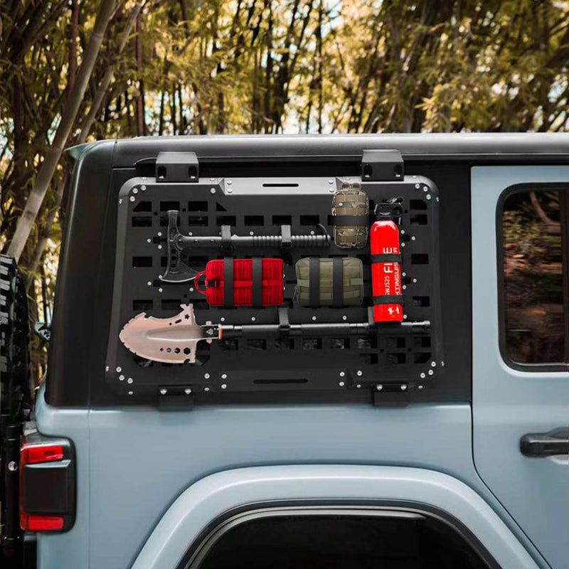 All-in-one Rear Window Molle Panel with Fuel Tanks & Traction Boards f