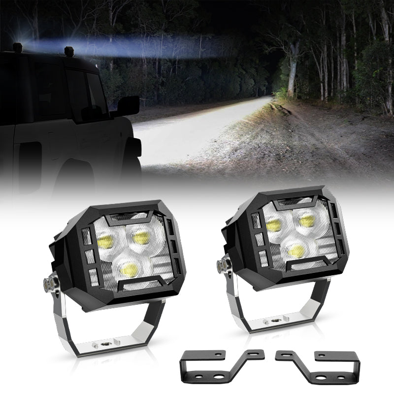 3 Inch 30W LED Work Lights with Bracket for Ford Bronco | Horizon Series