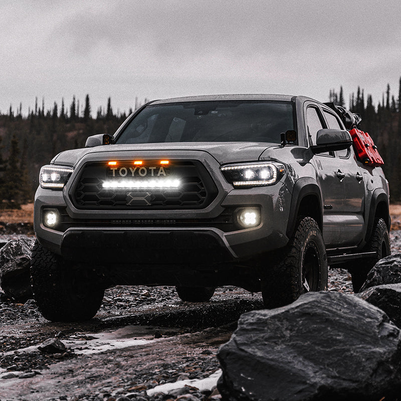 Roxmad TRD Pro Grille with LED Light Bar for 2016-2023 Toyota Tacoma