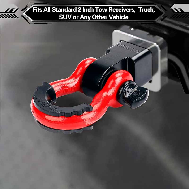 2 Inch Demon Recovery Tow Hooks Bracket with 3/4" Shackle Device for Off-Road