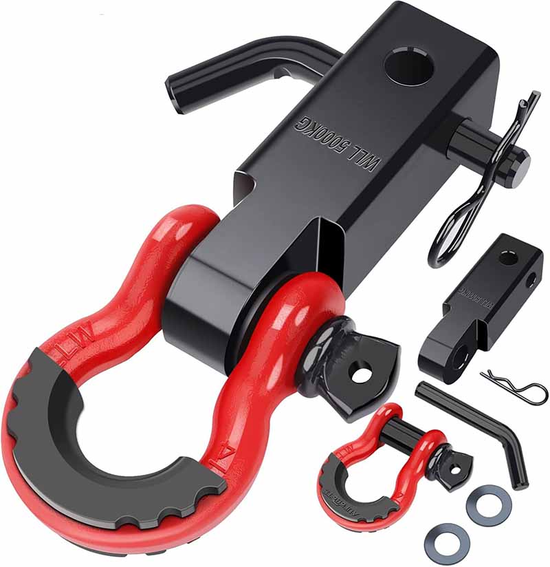 2 Inch Demon Recovery Tow Hooks Bracket with 3/4" Shackle Device for Off-Road