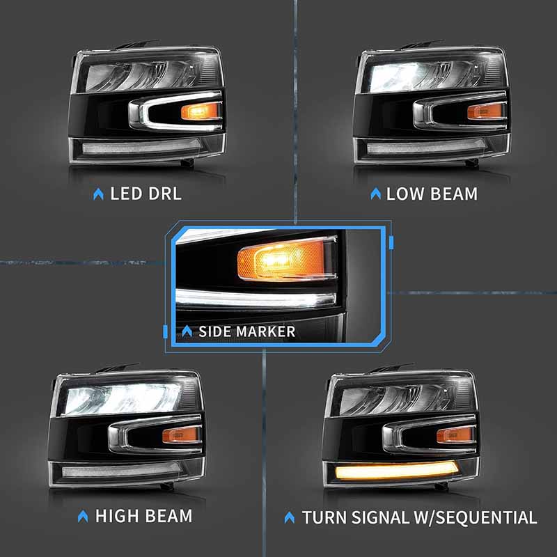 LED Headlights for 2007-2013 1500 2500HD 3500HD Silverado