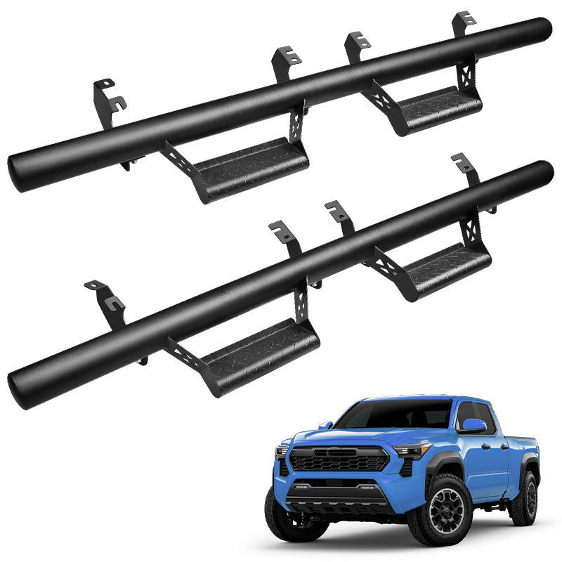 Heavy-Duty Anti-Slip Steel Black Side Step Running Boards for 2024-2025 Toyota Tacoma