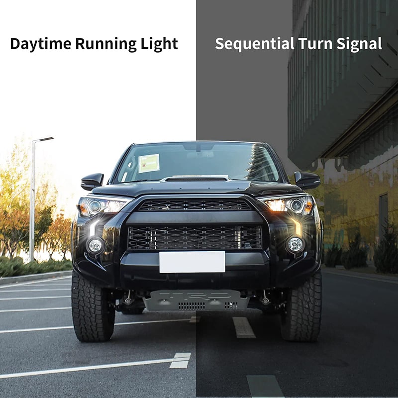 LED Sequential Fog Light Bezel Kit with Turn Signals for 2014-2024 Toyota 4Runner