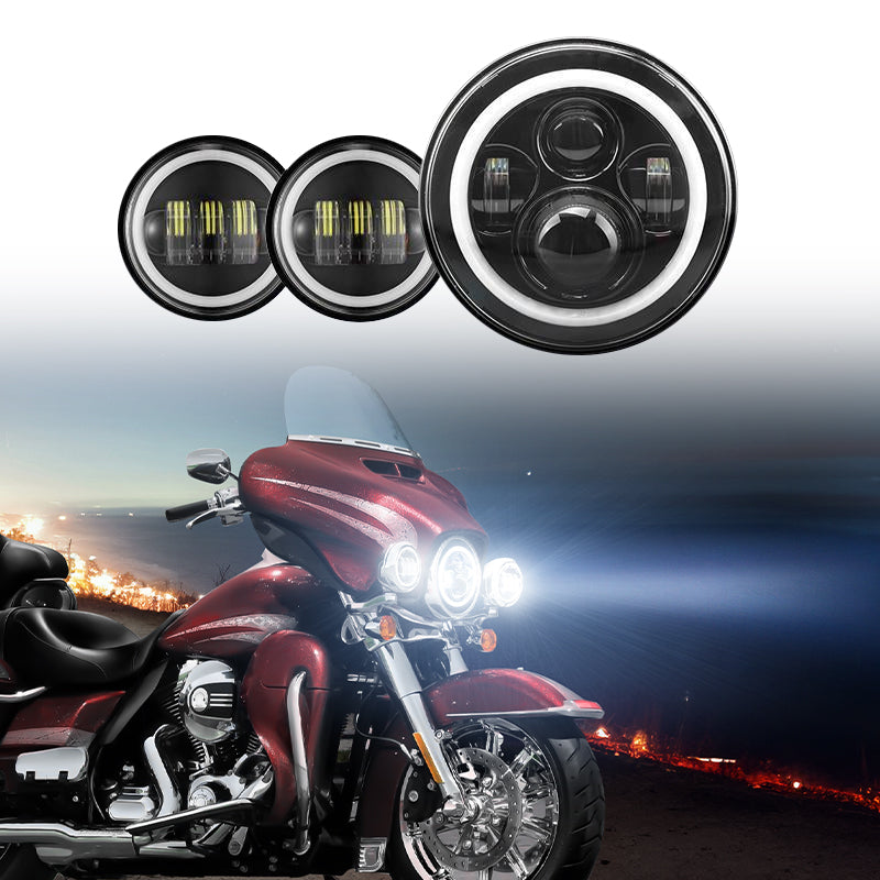 harley led halo headlights kit